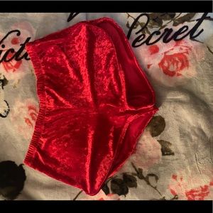 Red velvet shorts